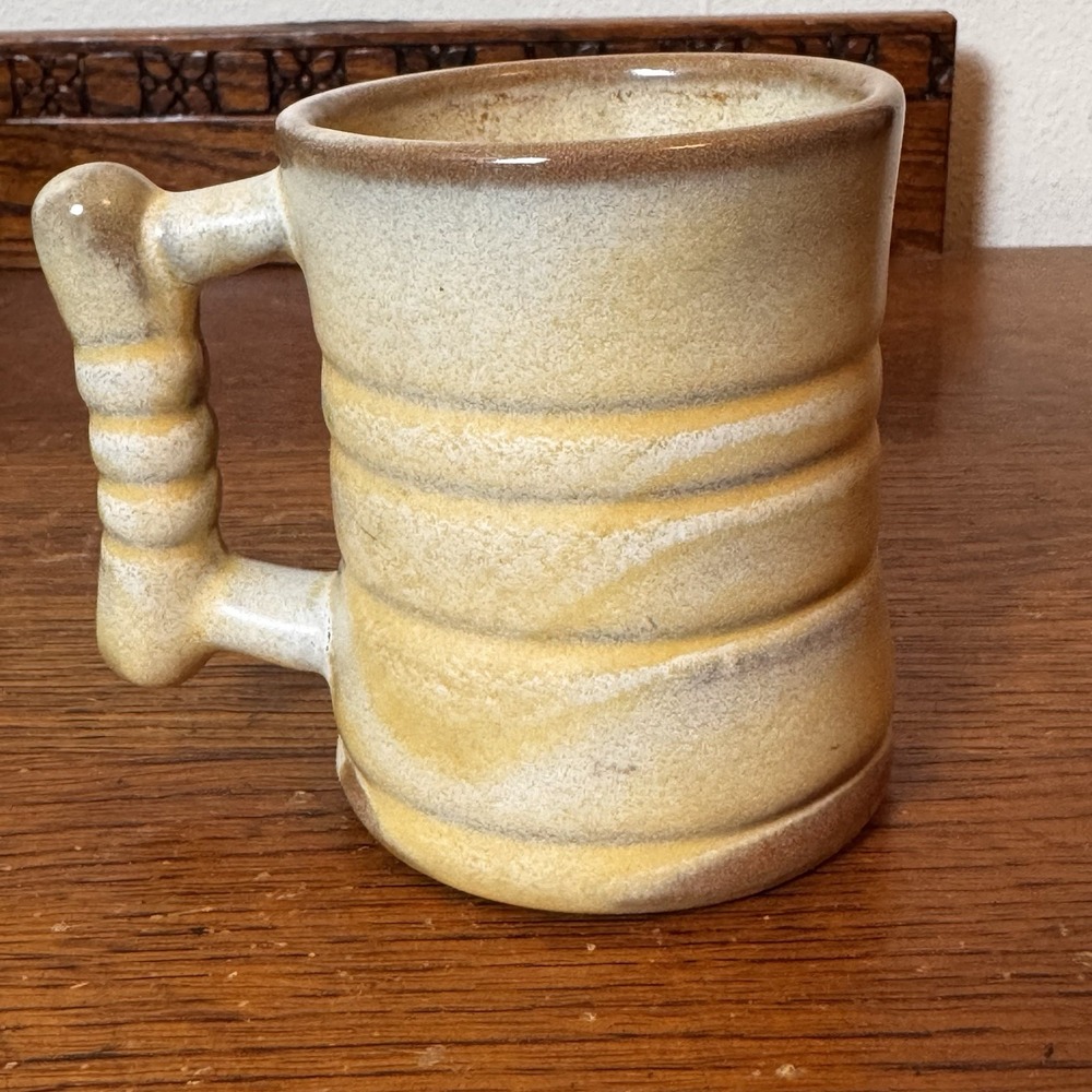 Frankoma Plainsman Desert Gold Mug 4" Tall 3" Wide Vintage Pottery USA